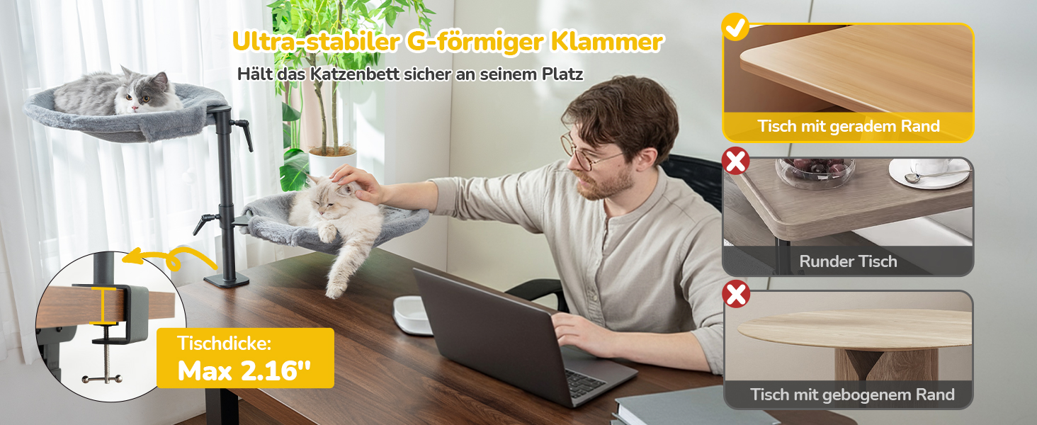 Підвісне ліжко для котів CATISM 360° обертання, лежанка, гамак, кошик для сну, підвісне ліжко для котів, 36x38 см, до 20 кг