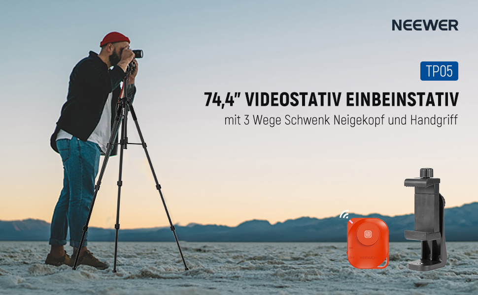 NEEWER Штатив для відеозйомки з пливним голкотримачем 72', сумісний з DJI RS Gimbal, для DSLR/Camcorder, максимальне навантаження 8кг (TP05)