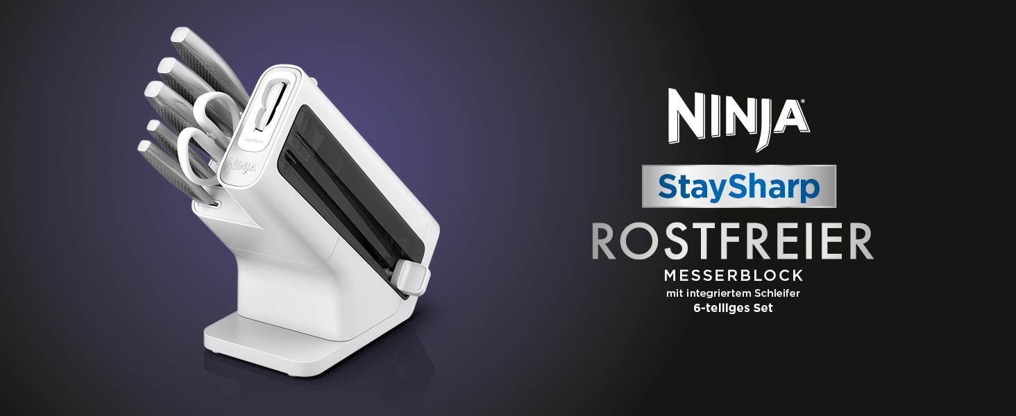 Набір ножів Ninja Foodi StaySharp Deluxe, 14 частин, з інтегрованим точилом, K32014EUUK