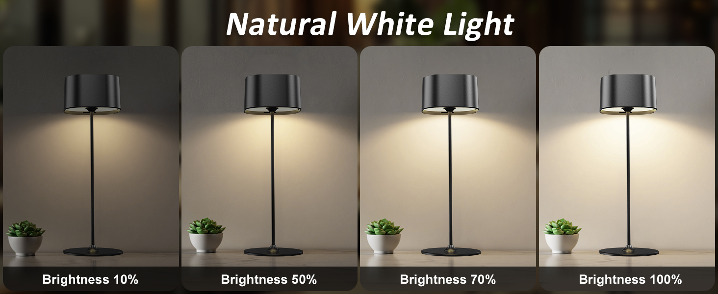 Акумуляторний LED настільний світильник з димером, 2 шт. Бездротовий сенсорний світильник USB-C, металевий, водонепроникний (IP54), 5600mAh, 5W, чорний