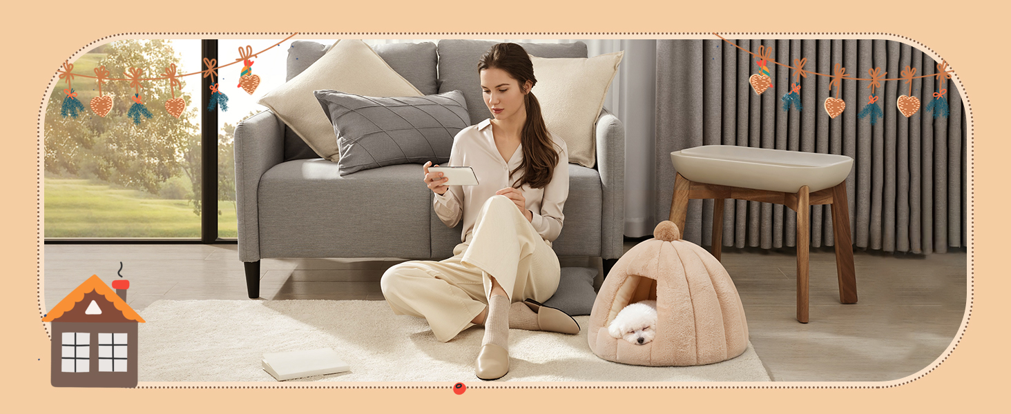 Кішка/Собака, Будинок-Печера ALLSOPETS, Igloo, Зйомний М'який Кисень, Для Маленьких і Середніх Тварин, Глетчер Блакитний, L