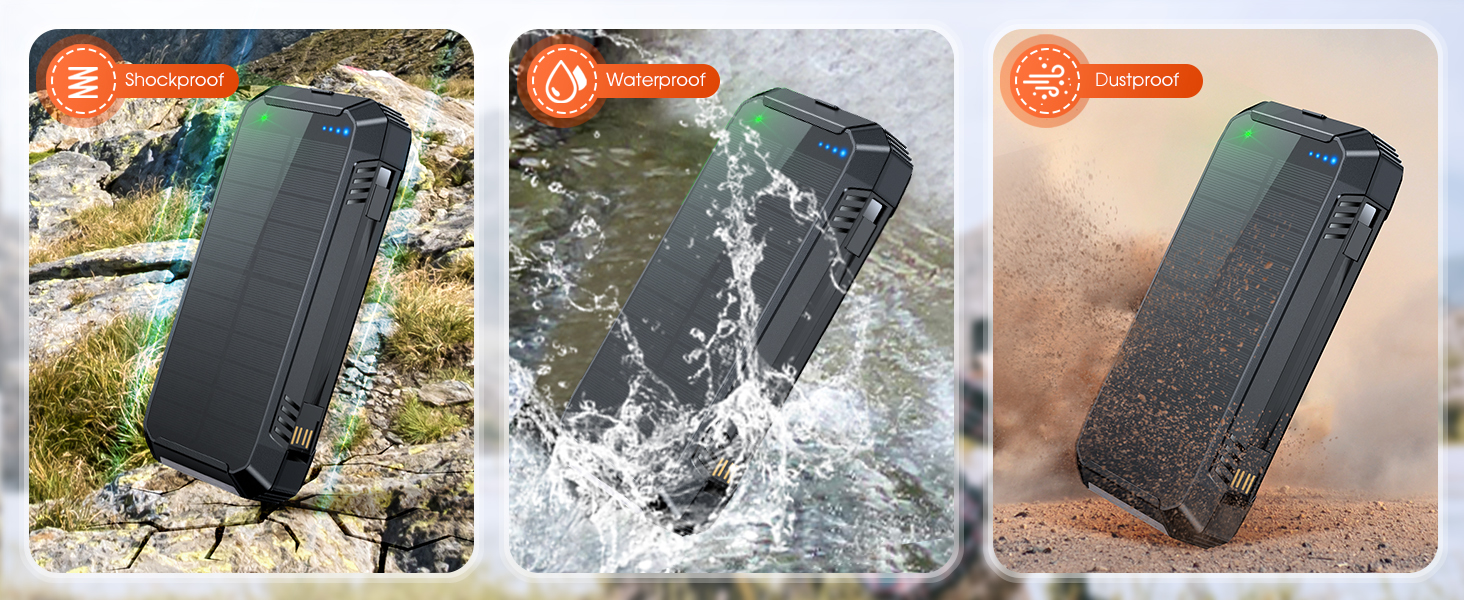 Портативний зарядний акумулятор Solar Powerbank 49800mAh з сонячною панеллю, PD 30W, USB-C, бездротова зарядка 15W, LED-індикатор, ліхтарик, 4 виходи, 2 входи, чорний