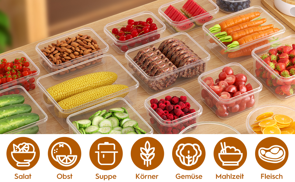 Набір контейнерів для зберігання їжі з кришкою, 40 шт. Контейнери для продуктів, витікання, набір для кухні з етикетками та маркером