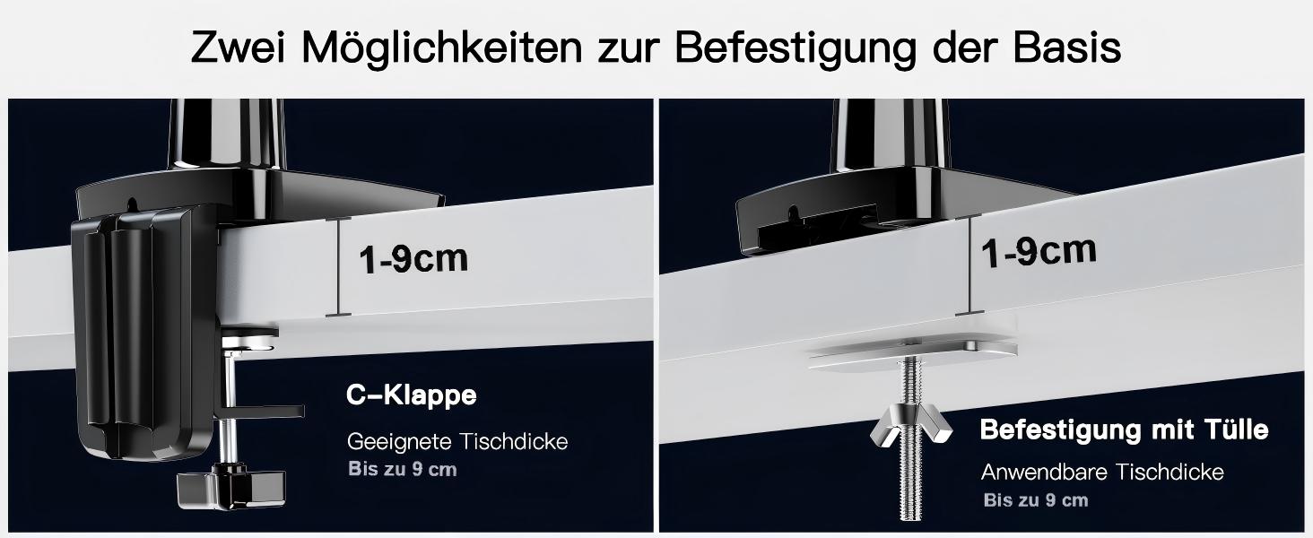 Кріплення для монітора HUANUO, 13-49 дюймів, регульований, підтримує 2-12 кг, з USB, VESA 75/100 мм