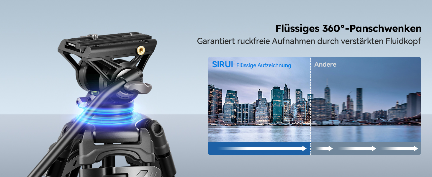 Штатив відео SIRUI з пливним кріпленням 190 см, професійний, для камер, відеокамер, DSLR, алюміній, вантажопідйомність 10 кг (AVT-02)