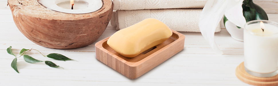 Натуральні дерев'яні підставки для мила з бамбука (2 шт.) - ручна робота, для мила, губки, аксесуарів для ванної кімнати