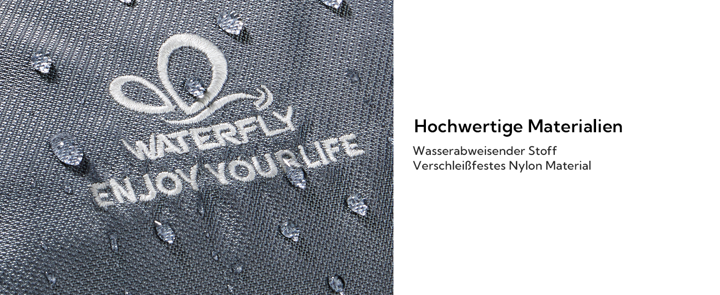 Водонепроникна поясна сумка Waterfly з тримачем для пляшки, регульованим ременем, кишенею для телефону, для туризму, подорожей, кемпінгу, чорна