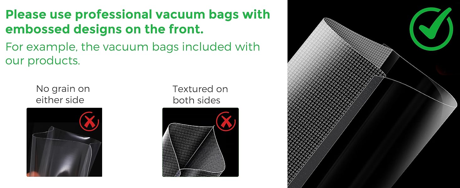 Вакуумний пакувальник Großcat з 50 пакетами, апарат для пакування продуктів харчування з різаком та цифровим таймером для кухні та ресторану