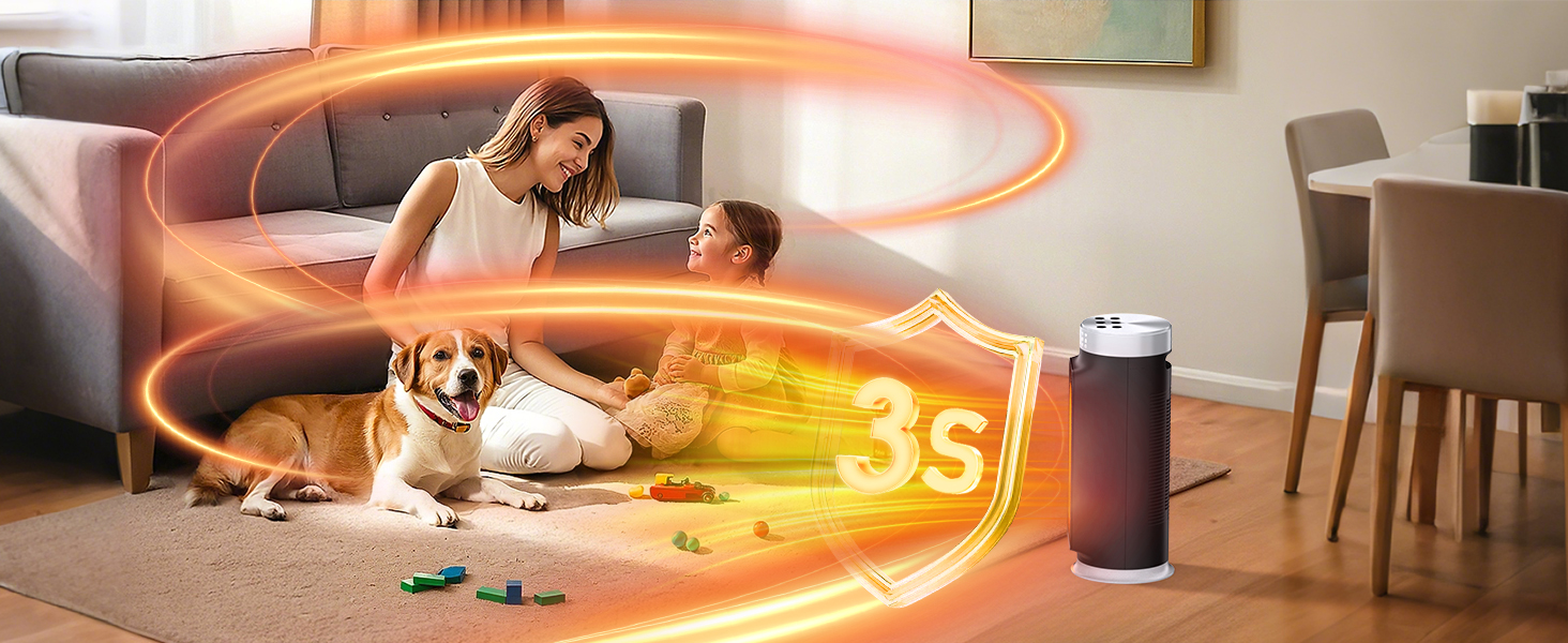 Розумний обігрівач з функцією охолодження, 1800W, WiFi, керування через додаток/Alexa/Google Assistant, для дому, офісу, спальні, чорний