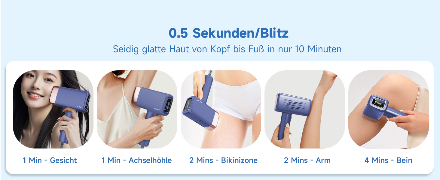 Пристрій для епіляції IPL MLAY: Швидка та безболісна епіляція лазером для обличчя, тіла та зони бікіні (для чоловіків та жінок)