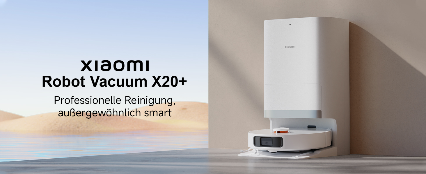 Робот-пилосос Xiaomi Robot Vacuum X20+ з функцією вологого прибирання, потужність всмоктування 6000 Па, підйомні швабри