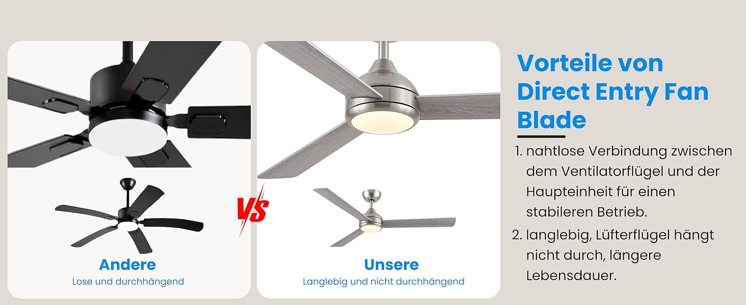 Стеляний вентилятор CJOY з підсвічуванням, 107 см, з пультом керування, тихий, DC, реверсивний, пам'ять 3CCT, диммування, 6 швидкостей, таймер для спальні (132 см - срібний)