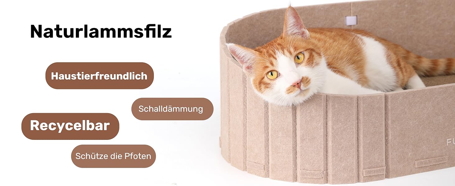 Котяче дряпальний борд FUKUMARU: диван з картону та фетру, 61 см, бежевий