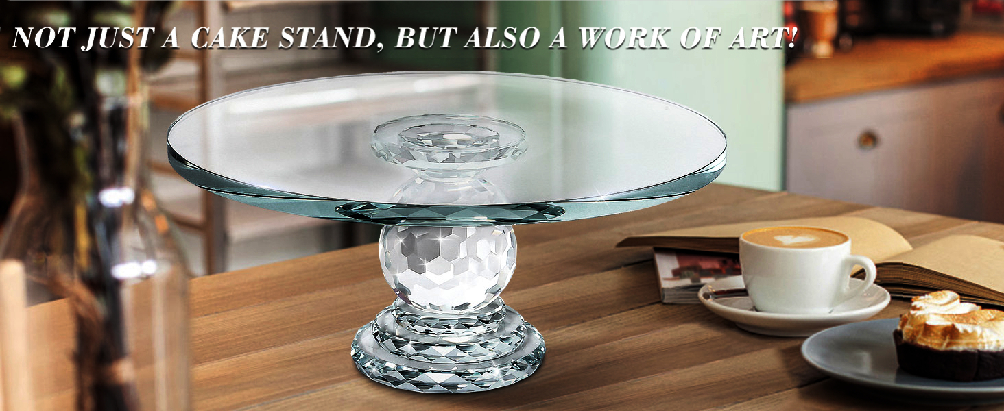 Тортниця скляна з ніжкою, діаметр 27 см, прозора - Uten