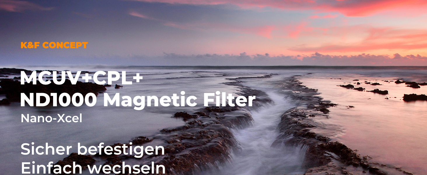 Набір магнітних фільтрів K&F Concept 82mm: MCUV, CPL, ND1000 з адаптером та сумкою (Nano-Xcel)