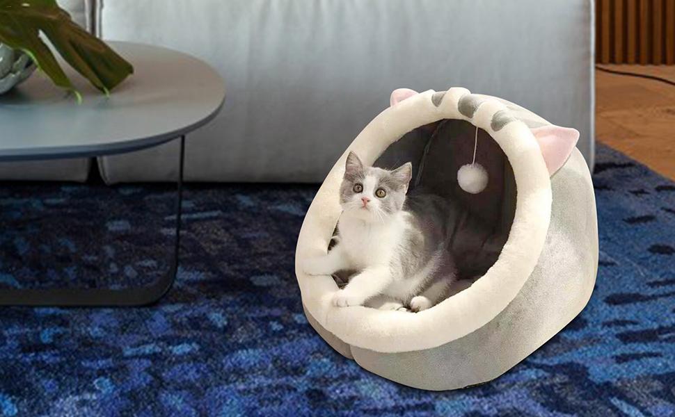 Кіт Хаус Індор - М'яке ліжко-печера для котів, тепле гніздечко, затишний дім для кота