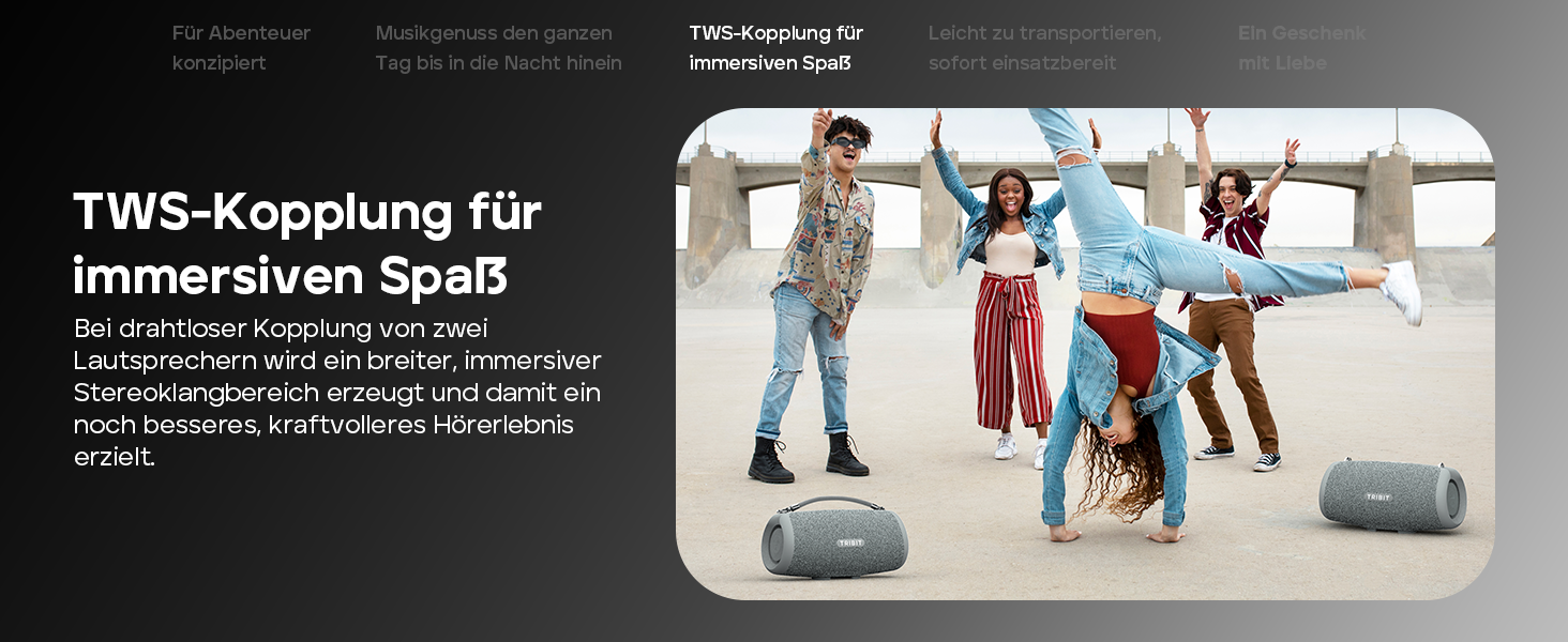 Tribit StormBox Lava: Портативна Bluetooth колонка 80 Вт, чорна. Водонепроникна (IP67), 24 год, Bluetooth 5.4, EQ, Bass Boost, TWS для вечірок, пляжу, кемпінгу