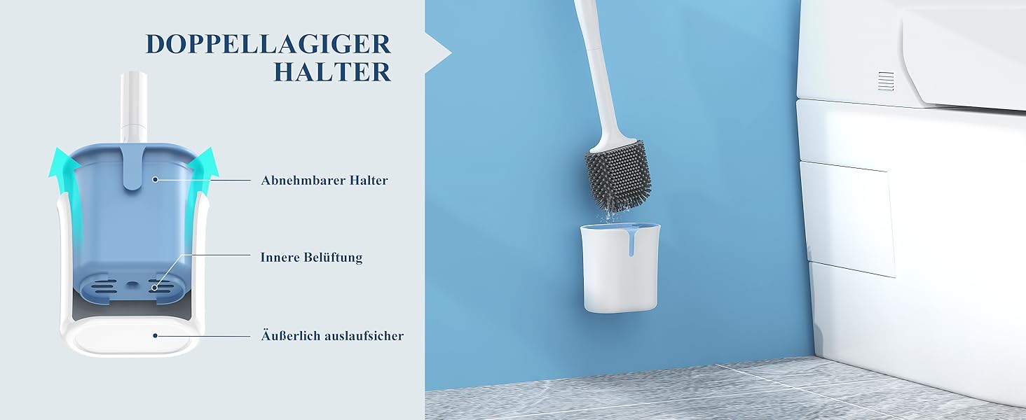 Настінна щітка для туалету Mr.Siga з тримачем, без свердління, біла