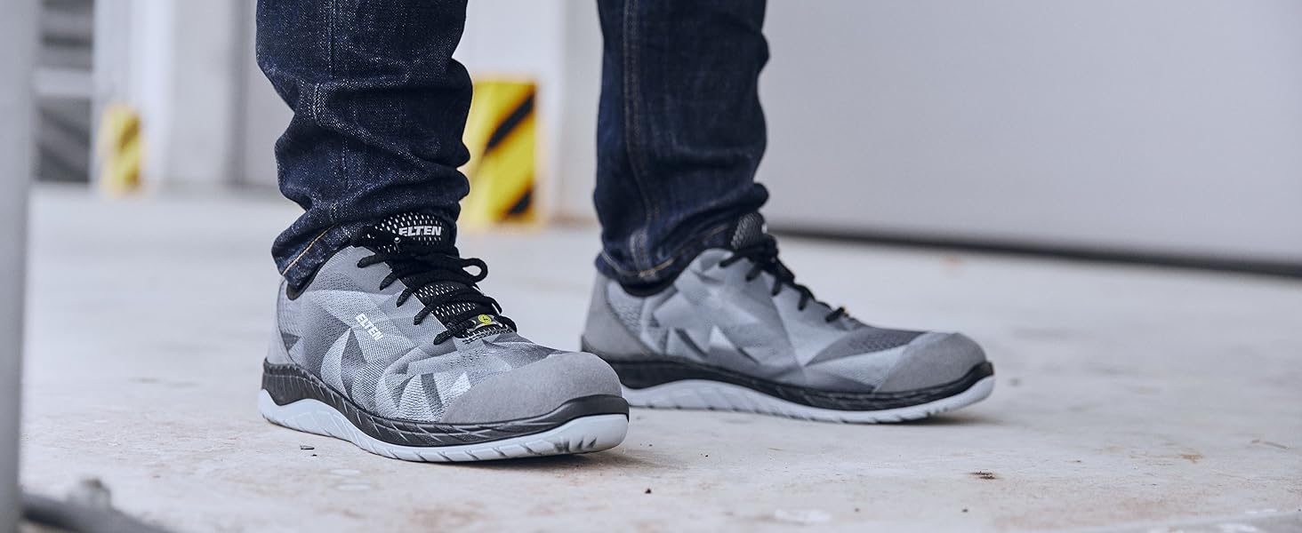 Робочі черевики ELTEN Impulse XXT Blue Low ESD S1: текстиль, пластикова капа, для жінок та чоловіків, чорний, 42 EU