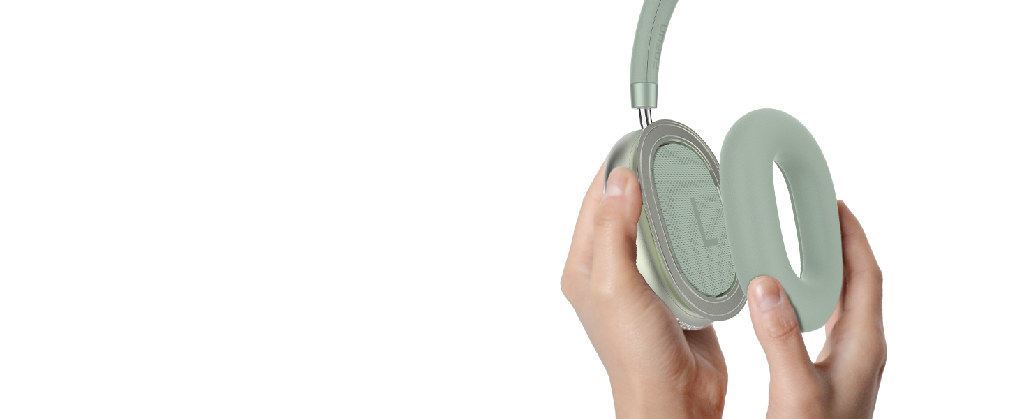 Навушники бездротові Bluetooth 6.0 NC95 з шумозаглушенням, поворотним регулятором, 120+ годин роботи, EQ налаштування через додаток, зелені для подорожей та спорту