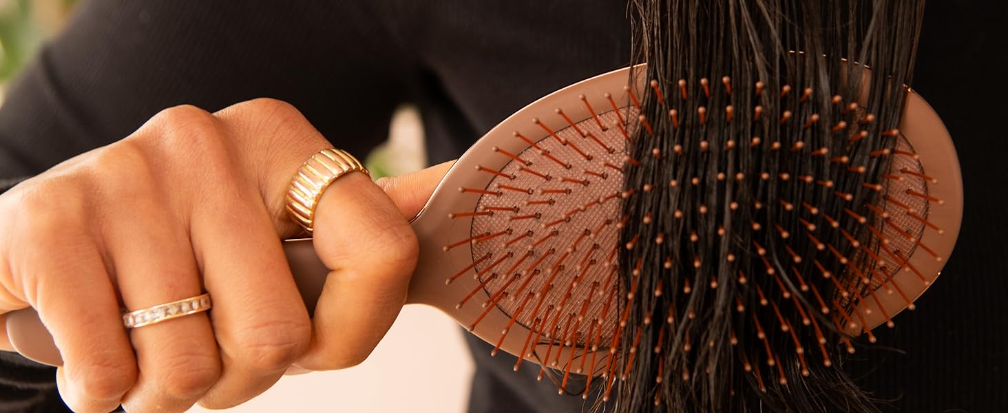 FRAMAR Щітка для волосся без заплутування - для довгих волосся, для жінок, для мокрого волосся, розпушувач, антизаплутування, для кучерявого волосся (Чоколад)