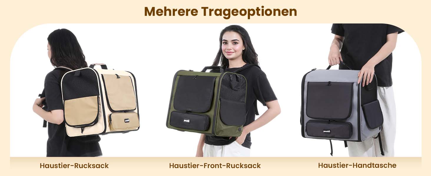 Pecute Рюкзак-переноска для котів та маленьких собак, темно-зелений. Зручний, вентильований, для подорожей, хайкінгу та кемпінгу