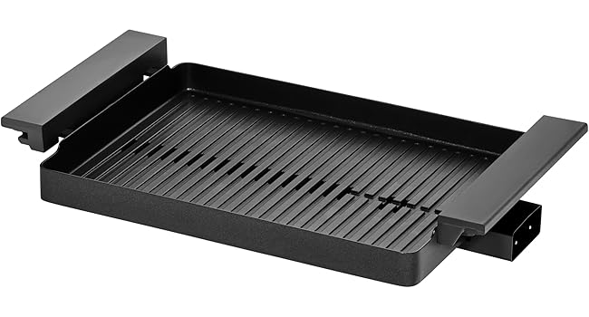 WMF Lono Electric Table Grill with Glass Lid - Non-Stick Coated Plate, Removable Drip Tray, Dishwasher Safe, Matte Stainless Steel, 2200W Single