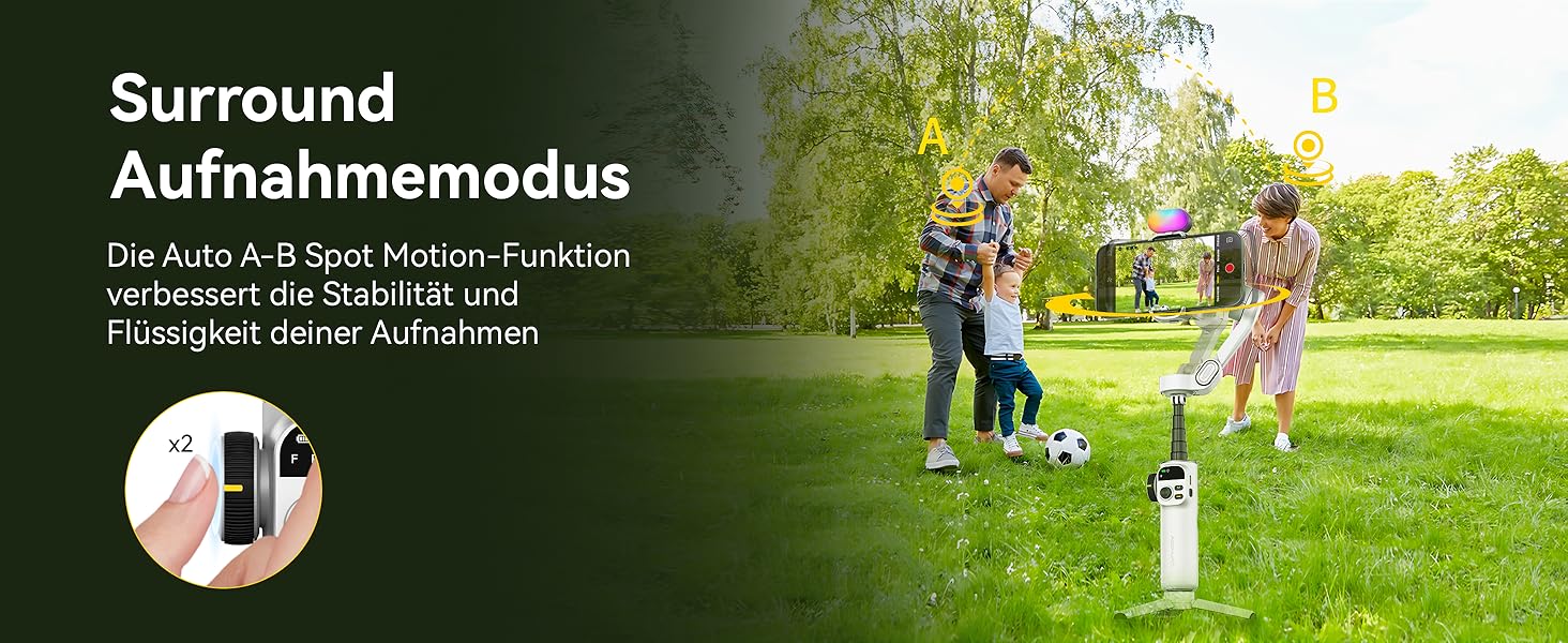 Стабілізатор для iPhone та Android від AOCHUAN: 3-осьовий гімбал з OLED-дисплеєм та подовжувачем 7,8 дюймів (Smart X2 Kit)