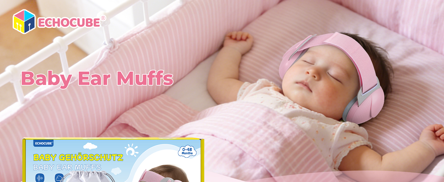 Дитячі навушники для захисту від шуму, регульовані, 0-48 місяців, сертифіковані CE та ANSI, 25 dB, для літаків, сну, рожеві