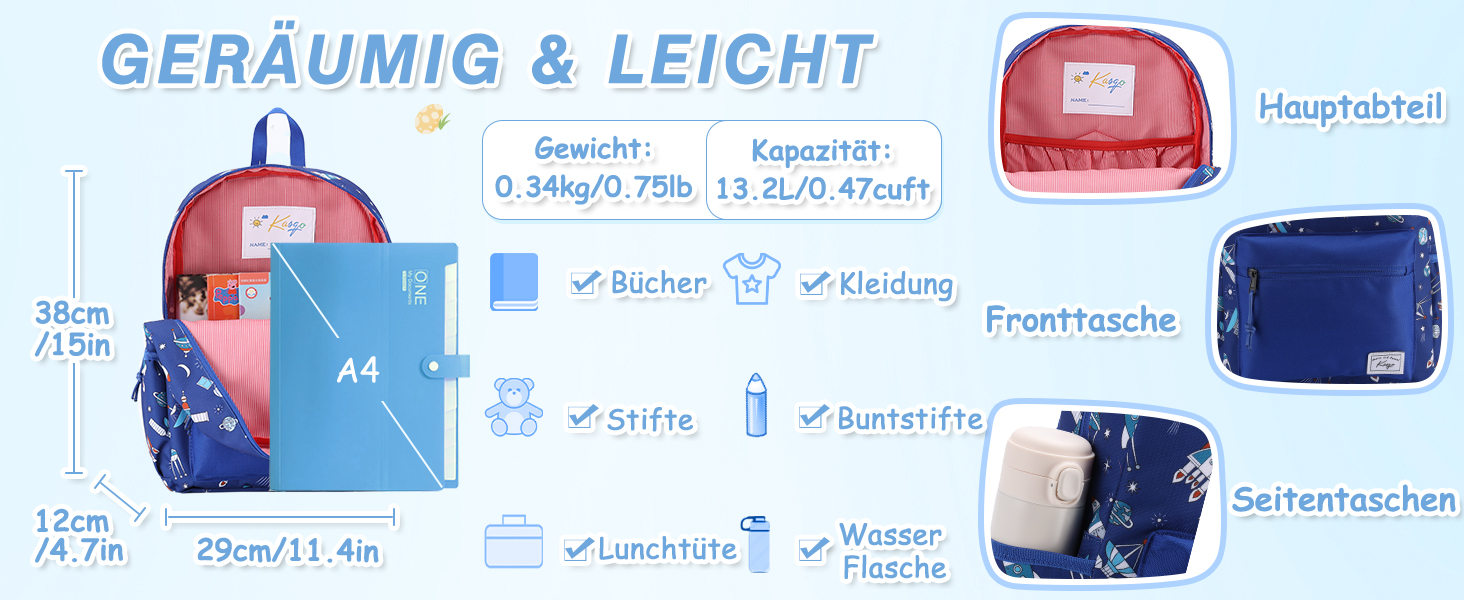 Дитячий рюкзак для школи Kinderrucksack: милий рюкзак для дітей 6-8 років (1 клас), водонепроникний, з нагрудним ременем, 13 літрів, 29x12x38 см, з малюнком метелика