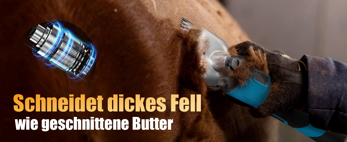 Машина для стрижки коней Oneisall бездротова, потужна, 7000 обертів, для густого та сплутаного волосся, чорна