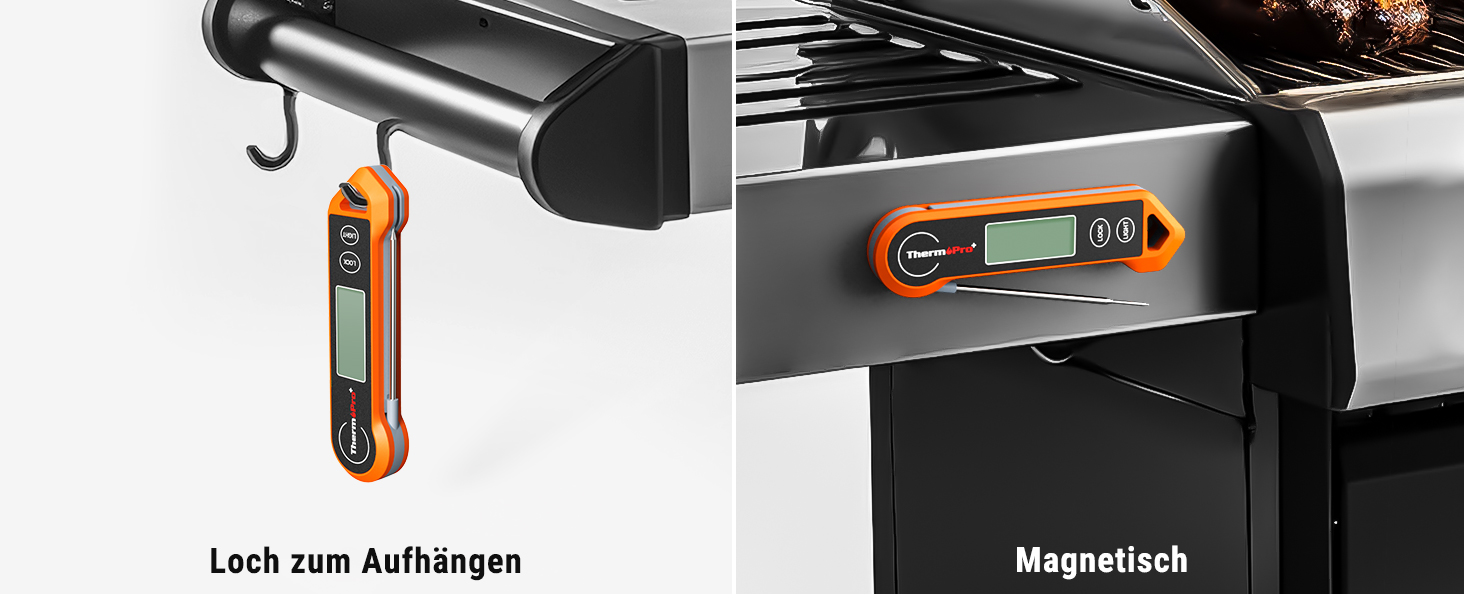 Термометр для м'яса ThermoPro TP19H: цифровий термометр для приготування страв, барбекю, випічки та контролю температури вина. З довгим зондом та LCD-екраном.
