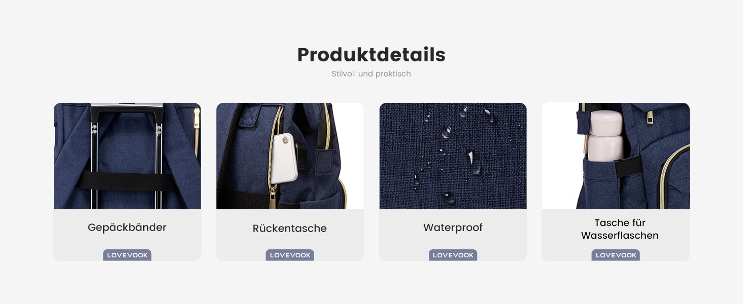 LOVEVOOK Рюкзак для жінок, шкільний/університетський, водонепроникний, з USB-портом, для роботи, подорожей, 17