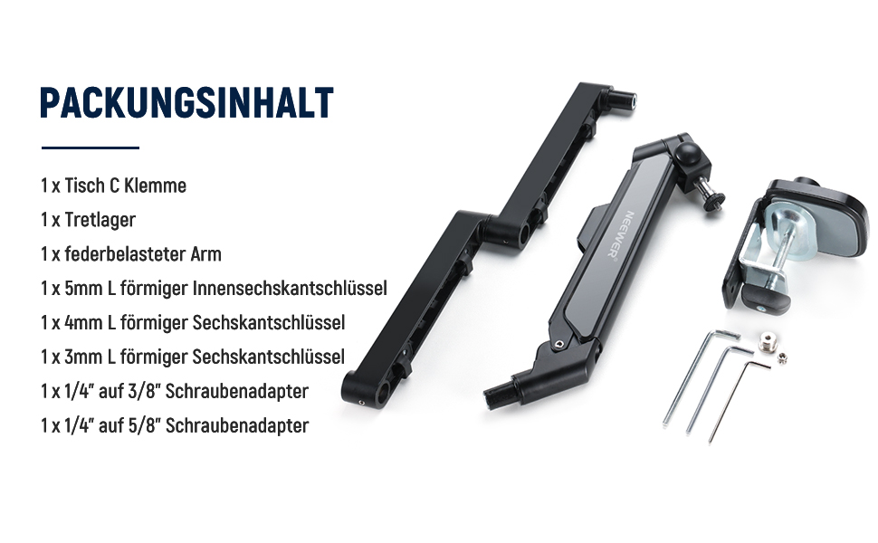 NEEWER Мікрофонний кріплення-тримач MS002 з низьким профілем, 360° обертання, для подкастів, геймінгу, стрімінгу, з каналом для кабелів та серветкою для чищення