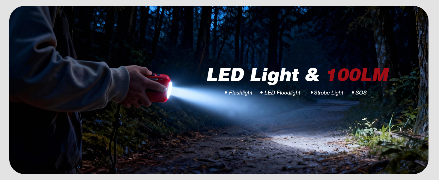 Радіоприймач Kurbelradio з навушниками, AM/FM/SW, сонячне аварійне радіо, 2000mAh Power Bank, радіо на батарейках, будівельне радіо з всесвітнім приймачем, ліхтарик SOS для аварійного обладнання 297-Red