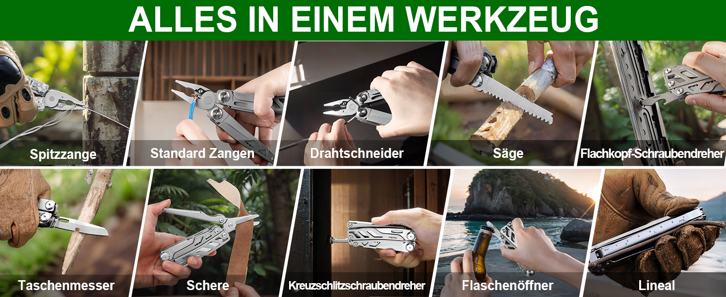 Мультитул NexTool Muiltool 19-в-1: мультифункціональний інструмент з плоскогубцями, ножем, викрутками, ножицями, з нержавіючої сталі для кемпінгу, подарунок для чоловіків (Silver Flagship Max)