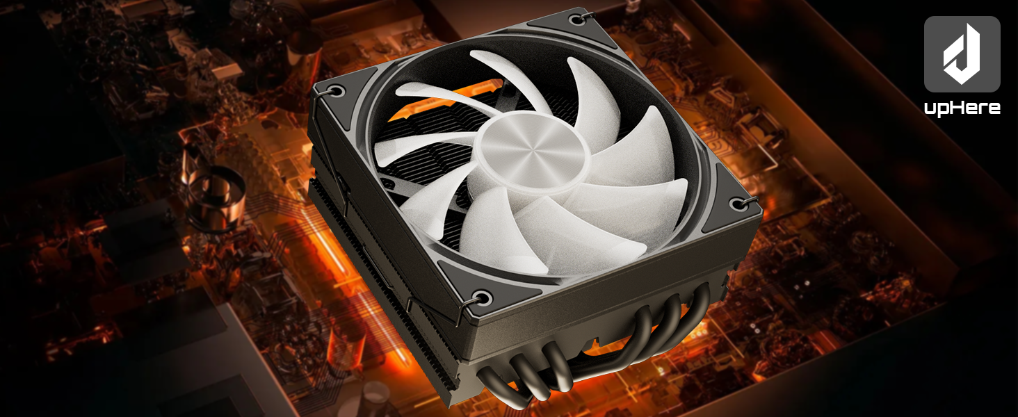 upHere H85KC6: Низькопрофільний кулер для CPU з ARGB підсвічуванням (180W TDP)