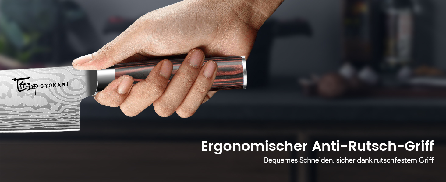 Набір кухонних ножів Messerset 7 предметів у японському стилі з магнітним блоком з акації, сталь карбонова, ергономічна ручка