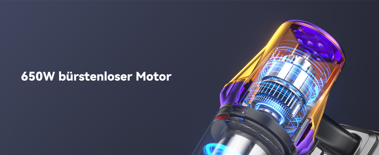 Бездротовий акумуляторний пилосос H9 58000Pa/650W з LED-дисплеєм та антизаплутувальною насадкою для тварин, килимів та твердих поверхонь, золотистий