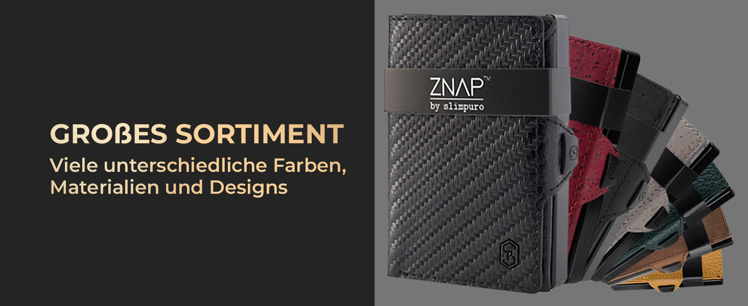 ZNAP® Slim Wallet - Тонкий картхолдер для чоловіків з RFID захистом, чорний (12 карт)