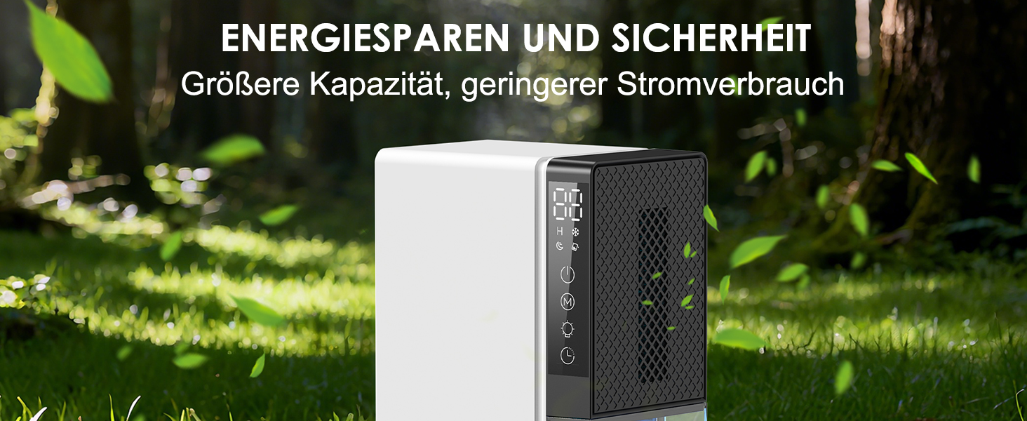 Електричний осушувач повітря 2700 мл з автоматичним вимкненням, таймером, нічним режимом та 7-кольоровим нічним світлом, портативний для дому, ванної кімнати, підвалу (600 мл/24 год)