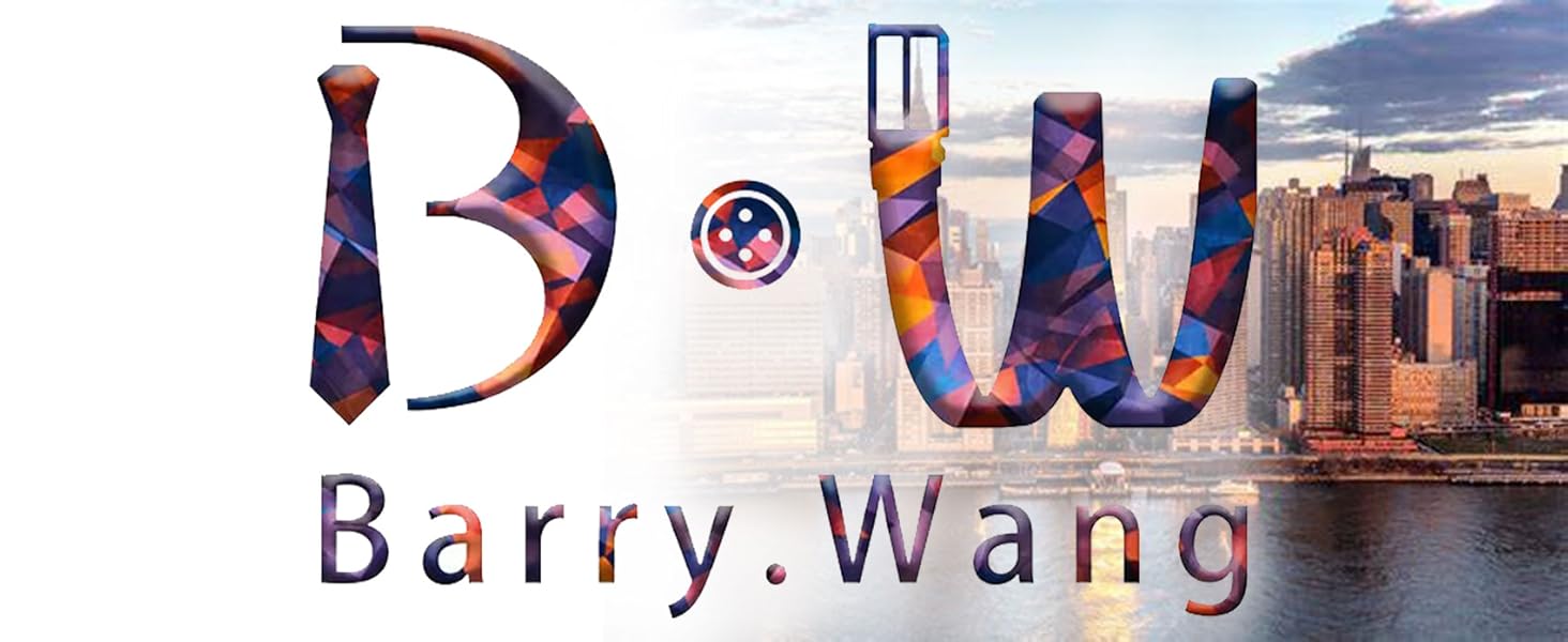 Комплект краваток для чоловіків Barry.Wang: краватка, краваткова шпилька, кишеньковий хустинка, запонки, коричневий/чорний