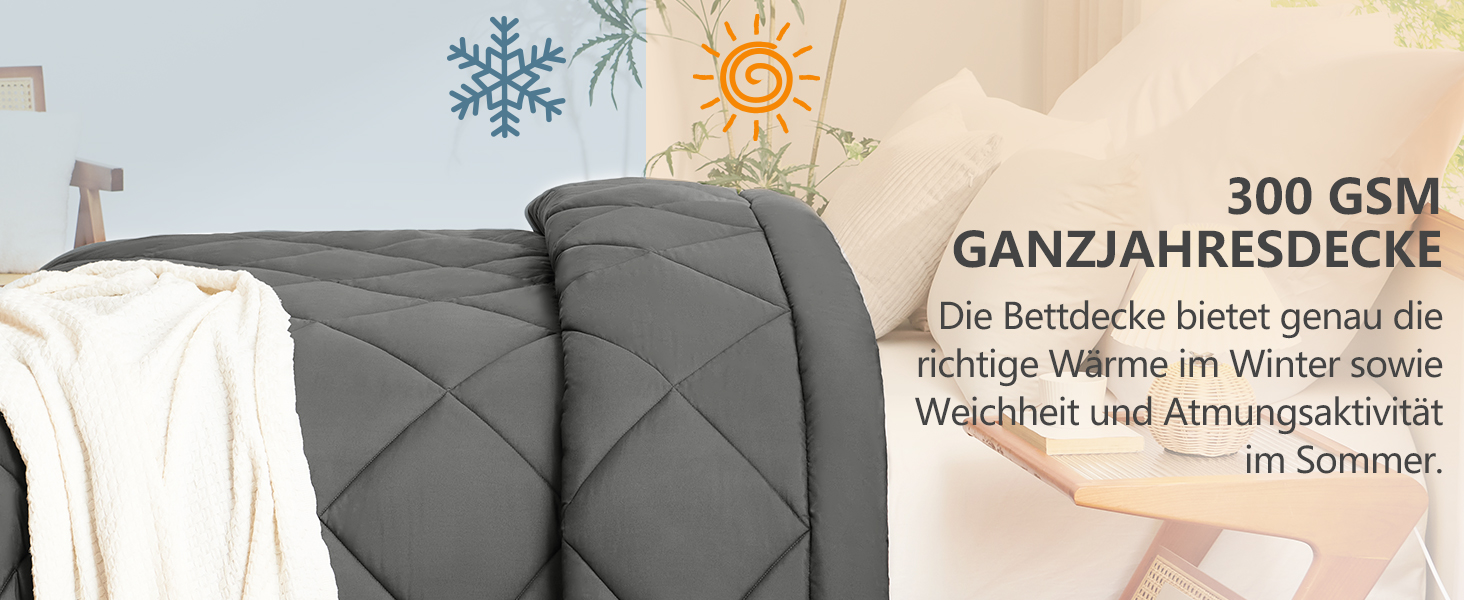 Всесезонна ковдра CozyLux 200x200 см, біла, для 4 сезонів