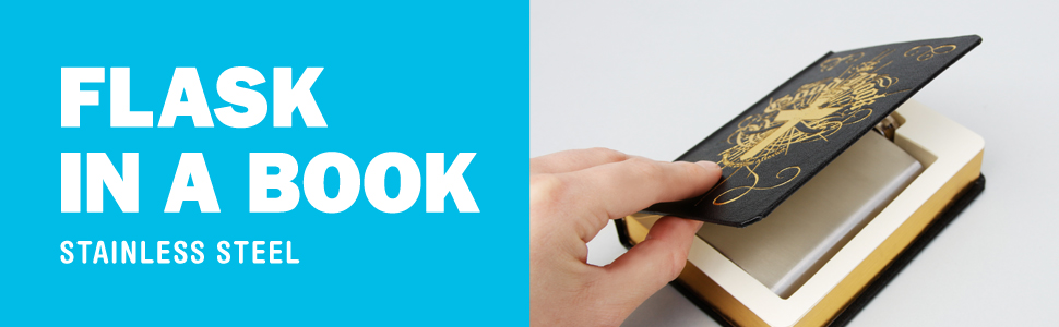 Фляга-секрет Suck UK 'The Good Book' (120мл, нержавіюча сталь) - чорна, оригінальний подарунок