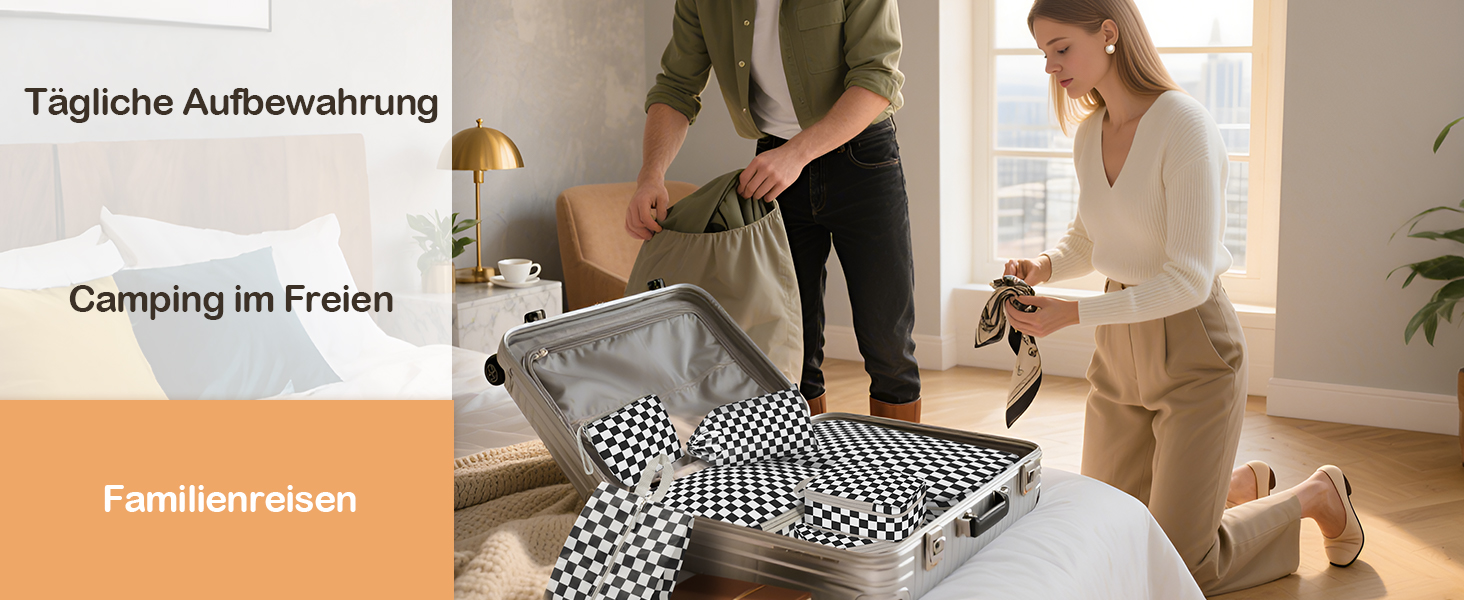 Набори для організації багажу VnioLife: 8 шт. Компресійні куби для подорожей, сумки-органайзери для валізи, рюкзака (Блакитний)