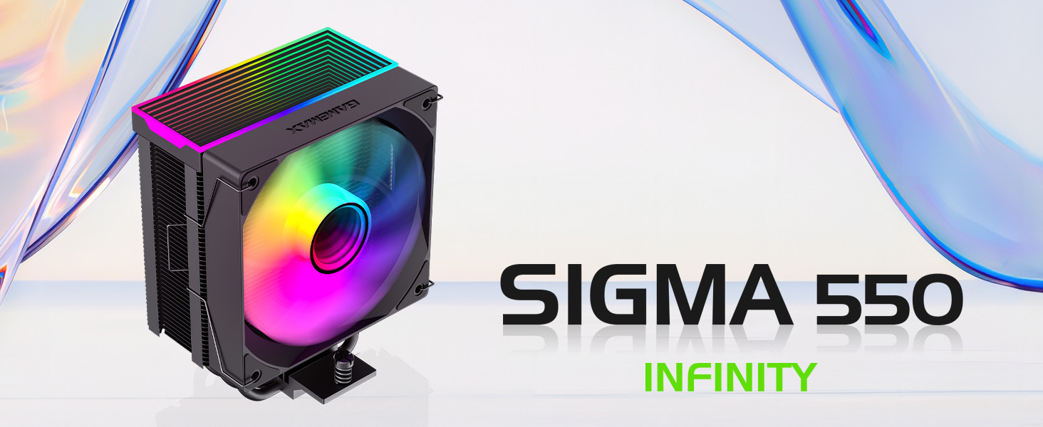 Кулер CPU GAMEMAX SIGMA 550 Infinity (білий) для Intel LGA1851/1700, AMD AM5/AM4, 220W TDP, 5 Heatpipes, 120mm ARGB PWM