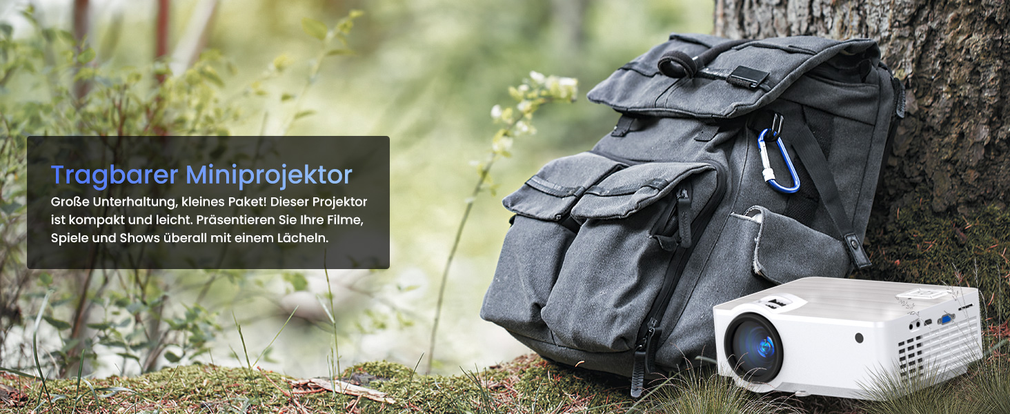 HOPVISION Beamer: Міні проектор Full HD 1080P з Bluetooth 5.1, 9500 Lumens, 4K підтримка, для дому та вулиці. Сумісний зі смартфоном, HDMI, USB, Pad, Fire Stick, PS5