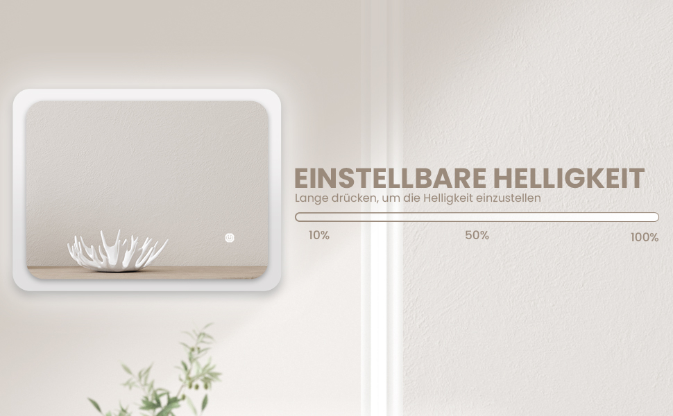 Дзеркало для ванної кімнати з підсвічуванням 70x50 см | LED дзеркало | IP54 вологостійке | Сенсорне управління | Настінне дзеркало | Горизонтальна/Вертикальна установка 6500K холодне біле світло