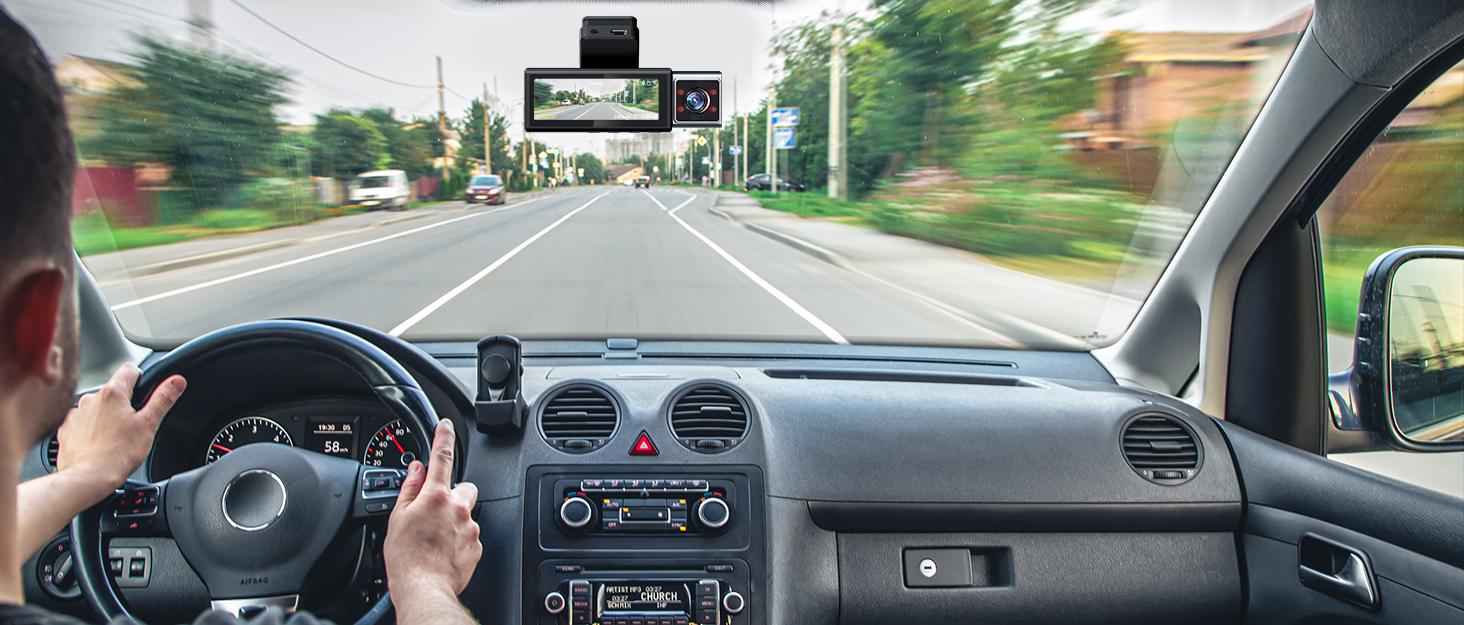 Автомобільний відеореєстратор TECXERLLON 4K Dual Dashcam (передній та задній), нічна зйомка Starlight, GPS, WDR, G-сенсор, режим паркування 24г, кут 160°/150°, карта пам'яті 64ГБ у комплекті