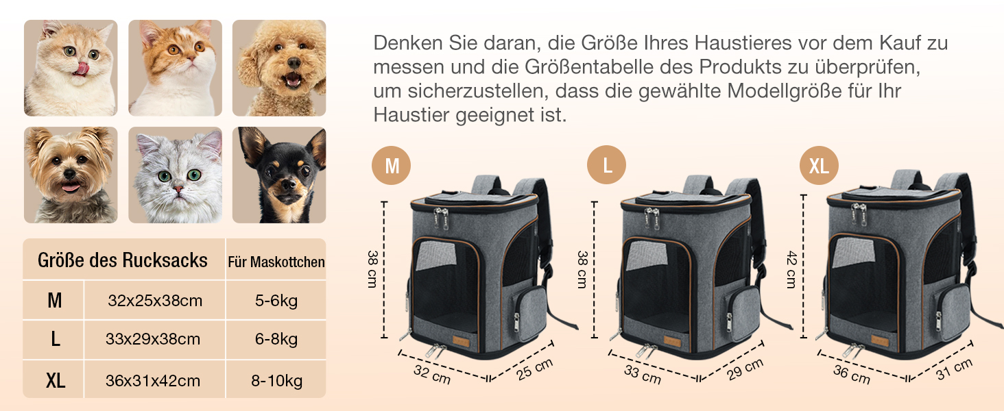 Рюкзак-переноска для кота та собаки Lekesky, сірий, великий (33 x 29 x 38 см)